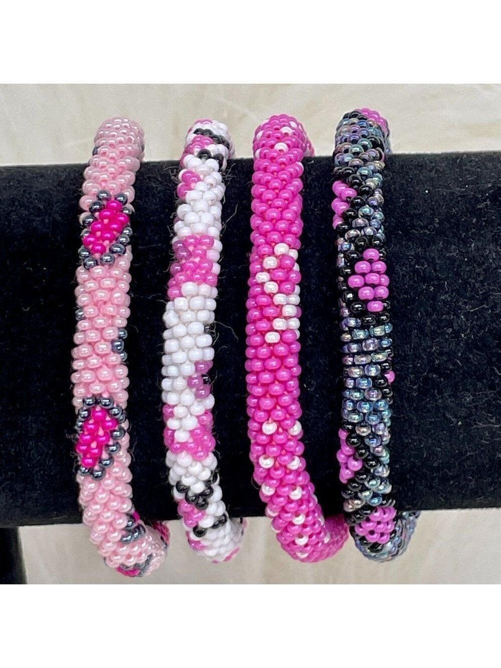 ALL PROFITS TO CHARITY! Bracelets Hand Crocheted in Nepal (set of 4) #685